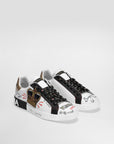 Sneaker Portofino in vitello nappato stampato con patch e ricami