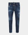DARK MOODY BLUES WASH SKATER JEANS