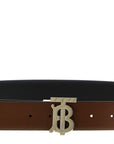 Cintura in pelle reversibile 'TB' con fibbia logo.