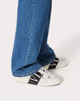 SNEAKER LOW-TOP VL7N IN VITELLO E NASTRI