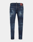 DARK MOODY BLUES WASH SKATER JEANS
