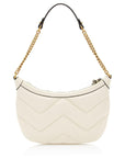 Borsa a Spalla Piccola Gucci Matelassé in Pelle GG Marmont Bianco