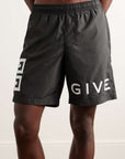 GIVENCHY
Straight-Leg Long-Length Logo-Print Swim Shorts