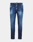 DARK MIDNIGHT BLUE WASH SKATER JEANS