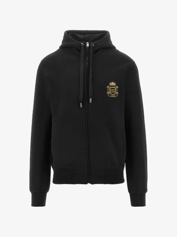 Dolce &amp; Gabbana
Felpa con cappuccio, applicazione logo e zip