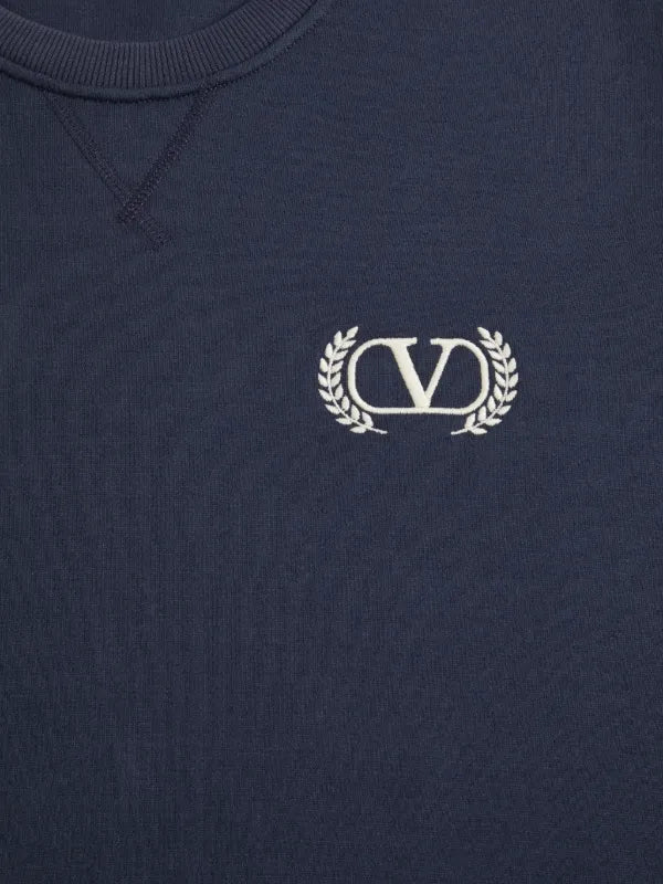 VALENTINO NAVY LOGO SWEATSHIRT