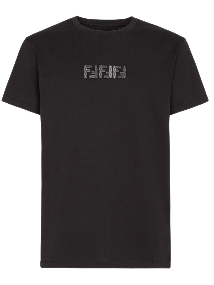 Fendi FF Labyrinth Embroidered T-Shirt Black