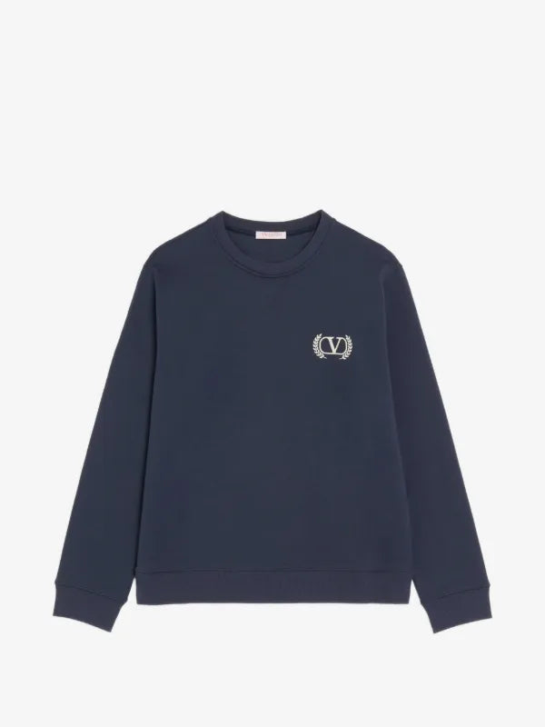 VALENTINO NAVY LOGO SWEATSHIRT