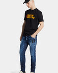 DARK MIDNIGHT BLUE WASH SKATER JEANS