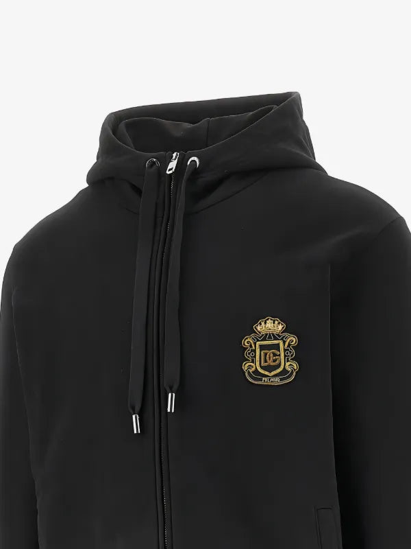 Dolce &amp; Gabbana
Felpa con cappuccio, applicazione logo e zip
