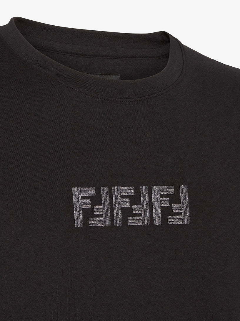 Fendi FF Labyrinth Embroidered T-Shirt Black